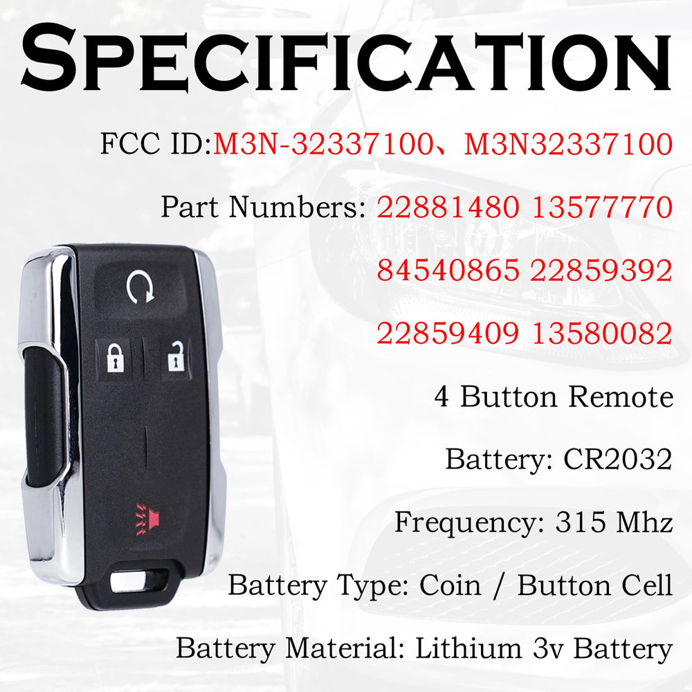SUPALAND replacement fob shows GMC Canyon and Chevrolet Colorado compatibility.
