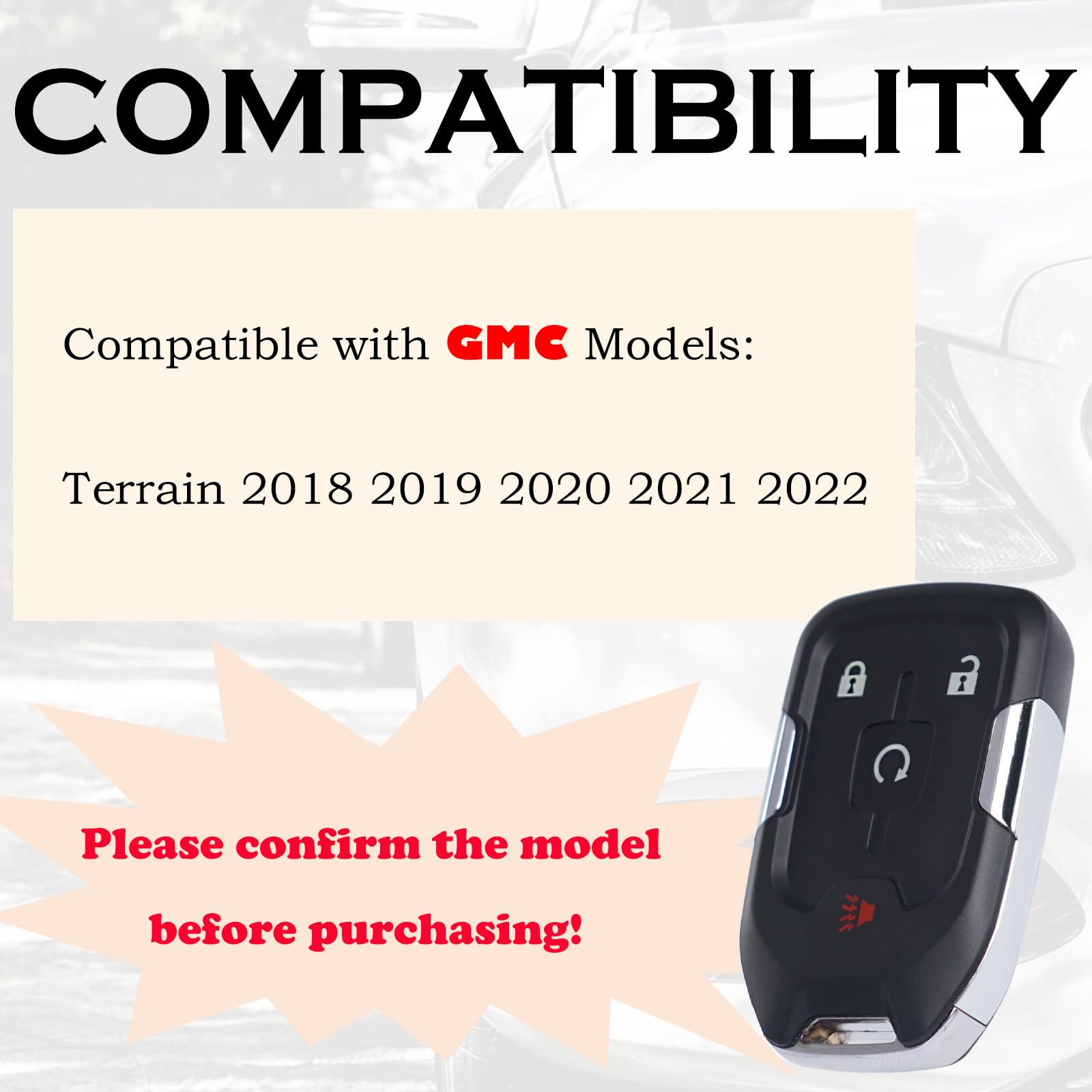 SUPALAND GMC Terrain fob back view showing compact form factor.