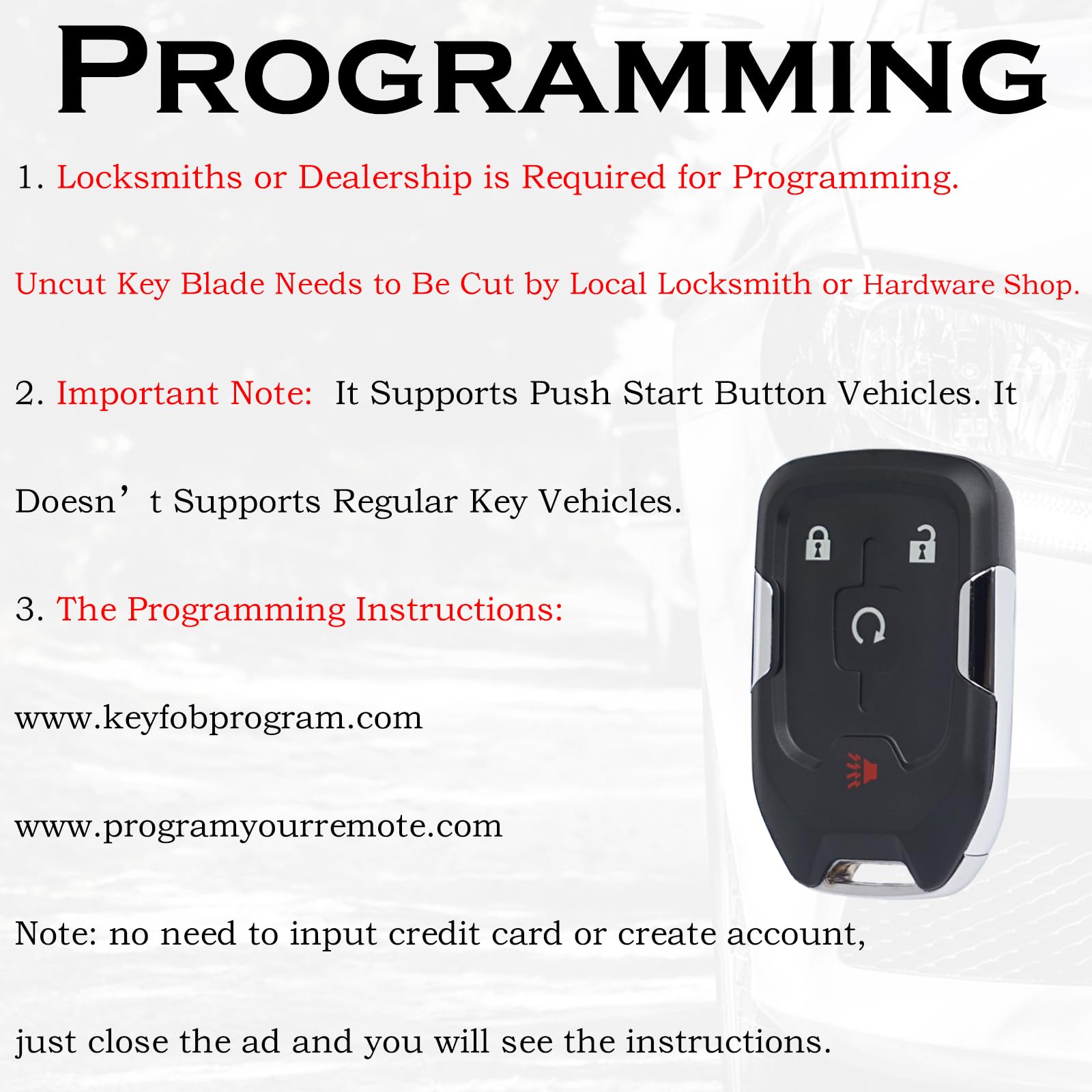 SUPALAND GMC Terrain fob electronics and battery pre-installed for immediate use.