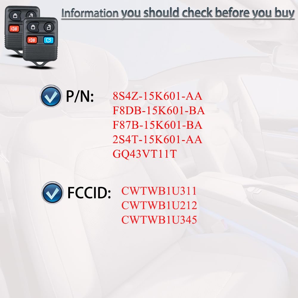 SUPALAND H92 remote fob back view showing button layout for easy grip