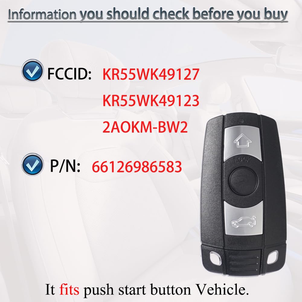 SUPALAND key fob for BMW, back view, compact design for easy grip.