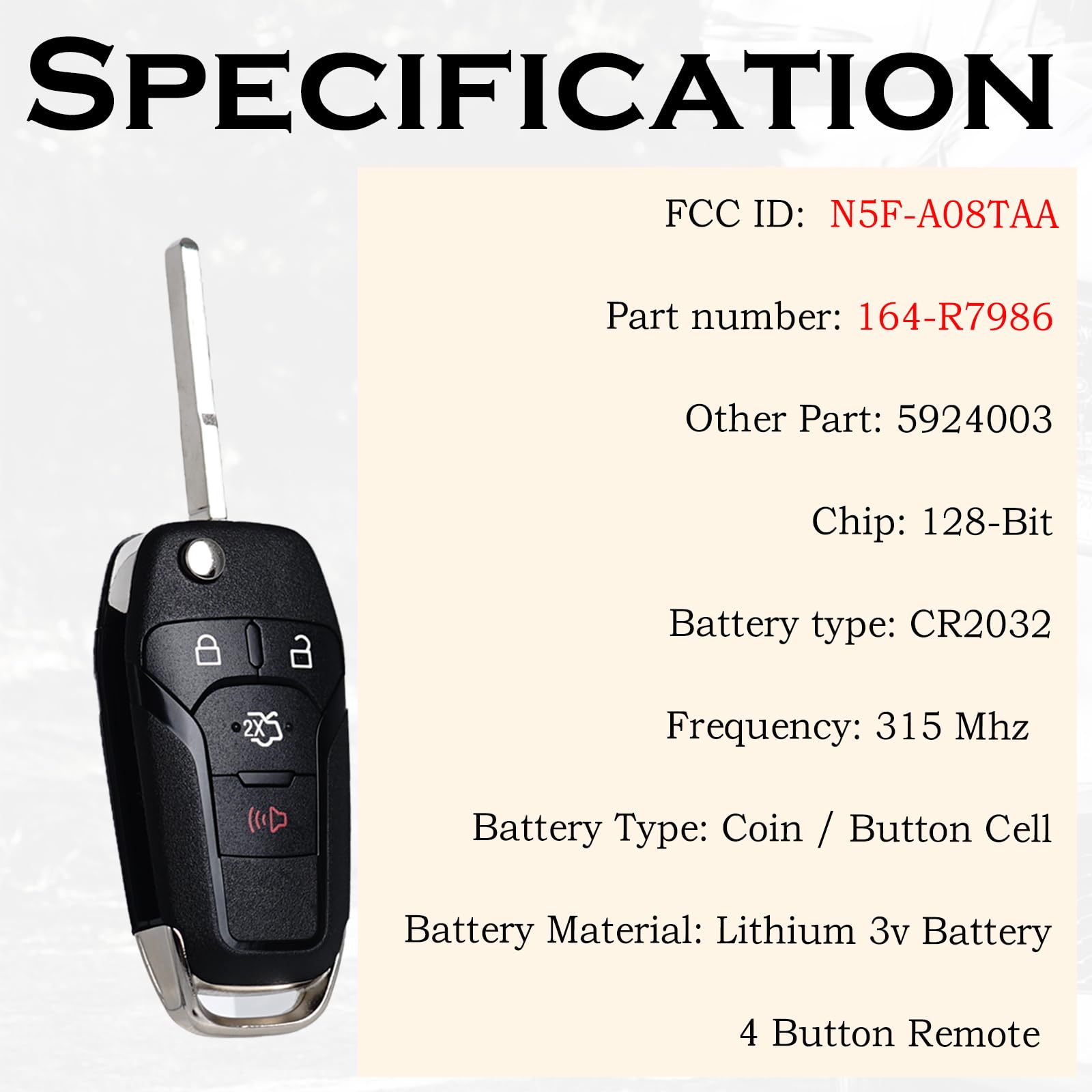 SUPALAND key fob buttons four, tactile click for reliable operation.