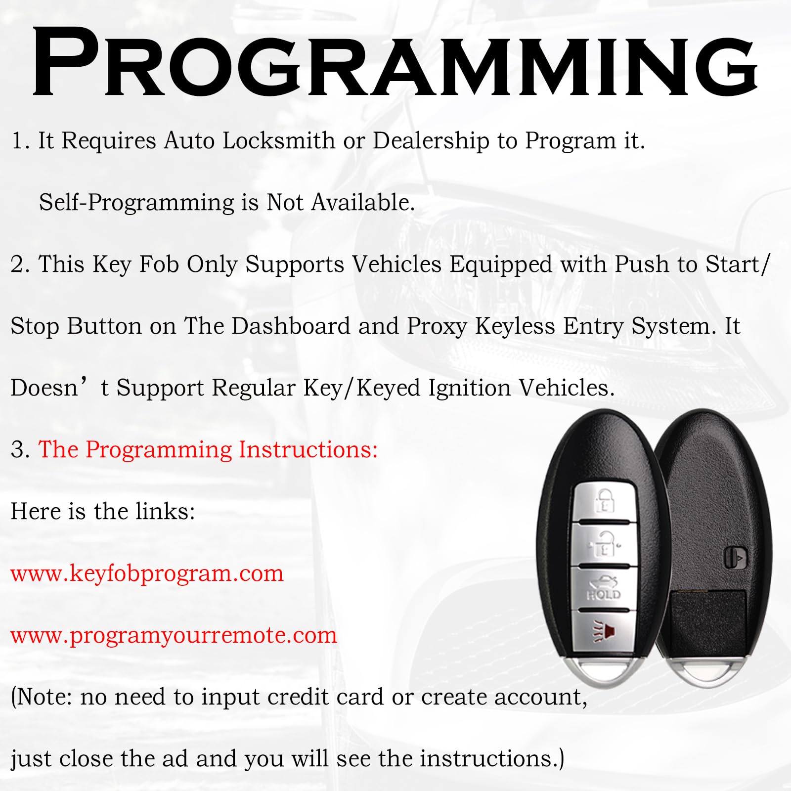 SUPALAND key fob for Nissan 370Z with pre-installed electronics, ready to program