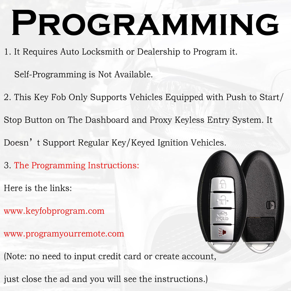 SUPALAND key fob for Nissan 370Z with pre-installed electronics, ready to program