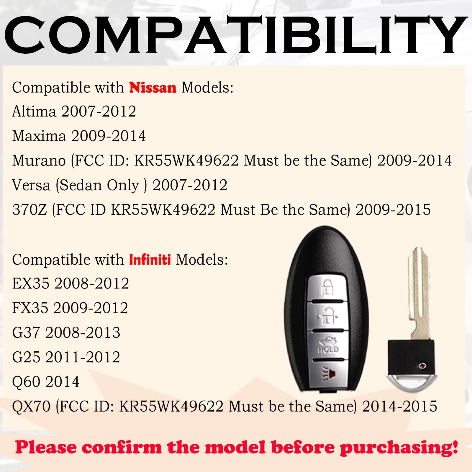 SUPALAND key fob for Nissan Maxima with pre-installed electronics, quick replacement