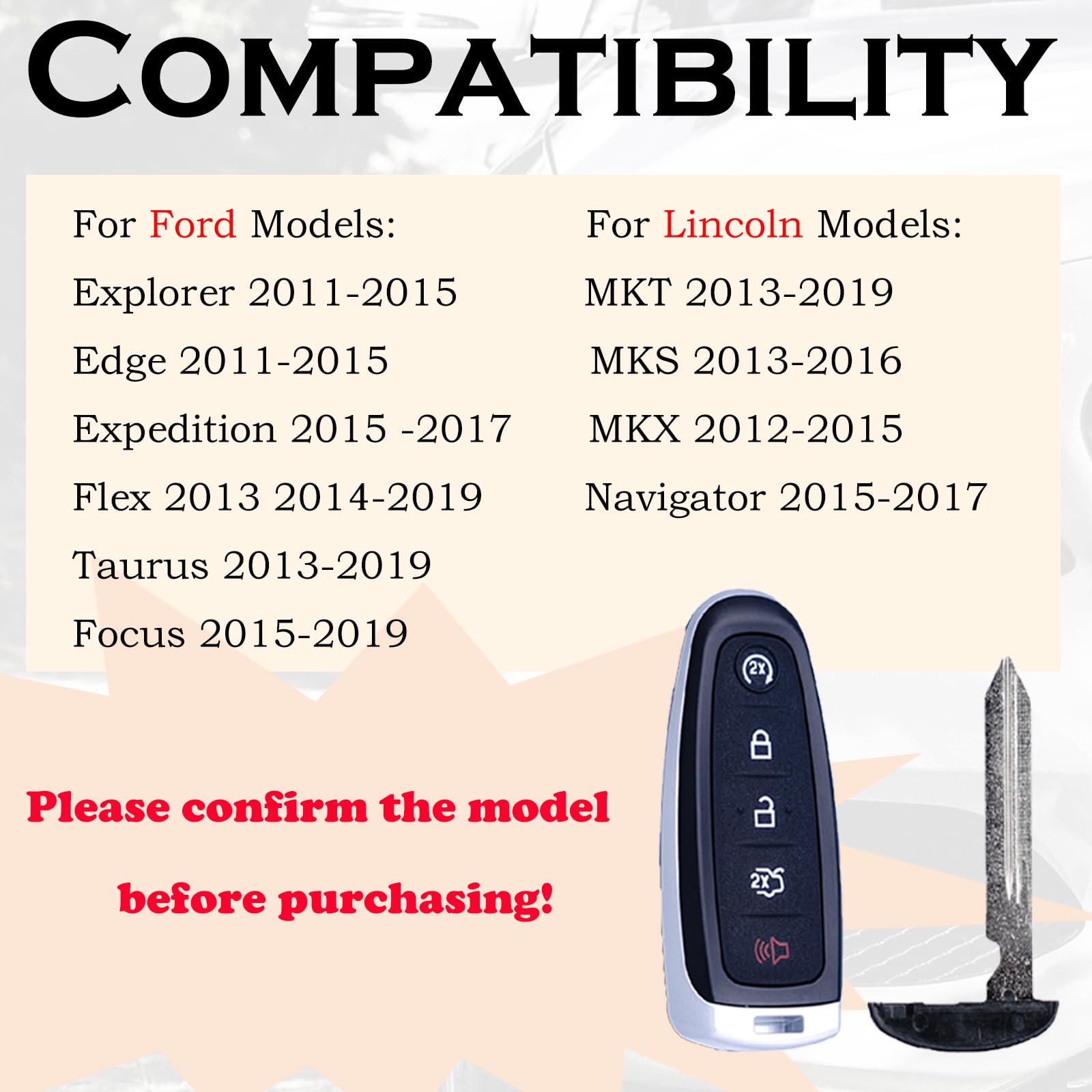 SUPALAND replacement fob for Ford Expedition 2015 ready for setup