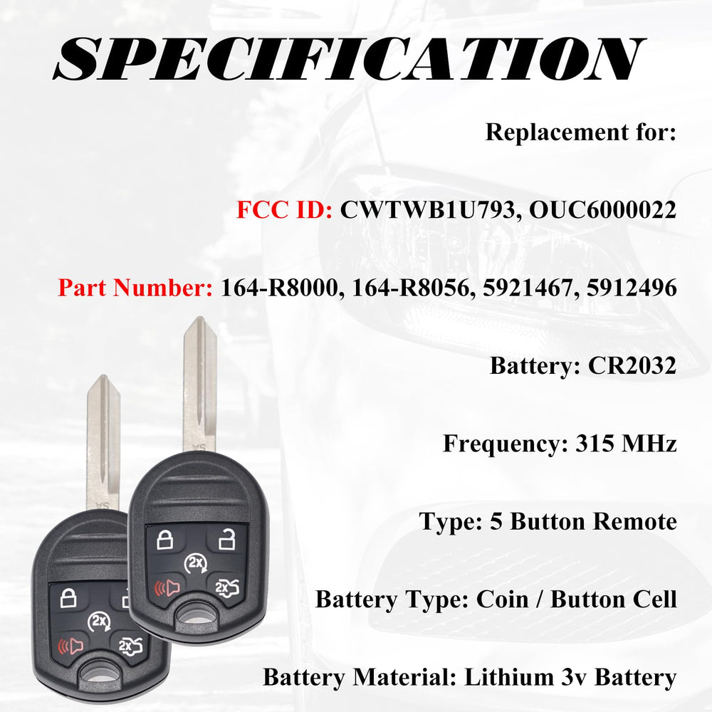 Supaland Ford Taurus key fob replacement remote with preinstalled battery.