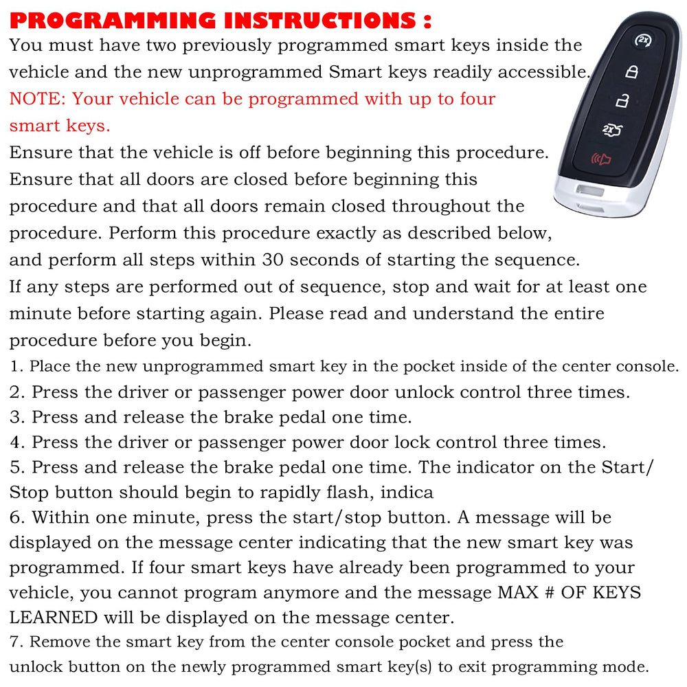 SUPALAND key fob for Lincoln MKT 2013-2019 with ready-to-program design
