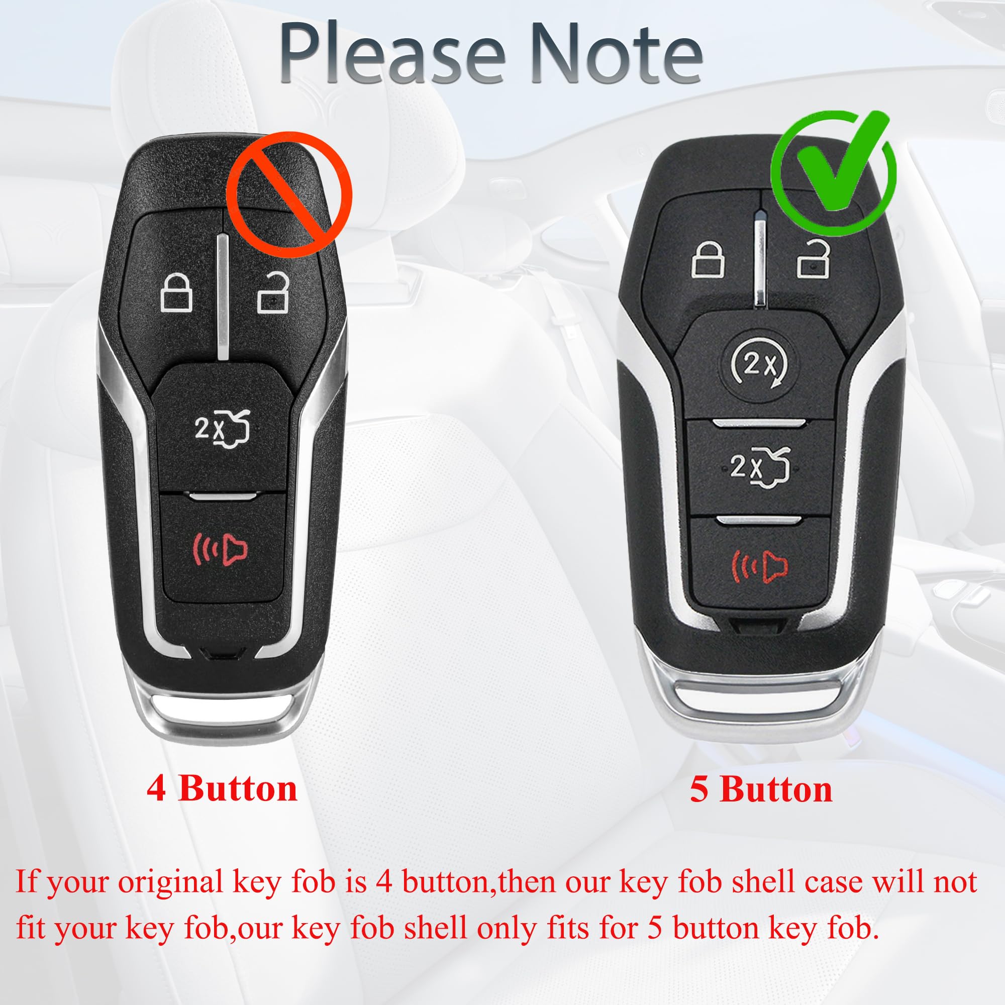 SUPALAND key fob shell for F-150 top view, secure housing reduces wear