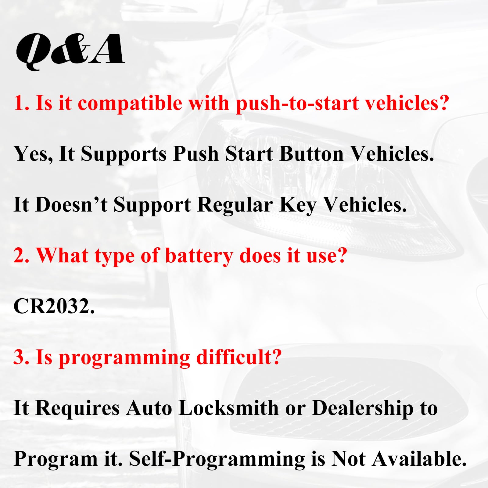 SUPALAND keyfob-battery-preinstalled ready for immediate use on compatible vehicles.