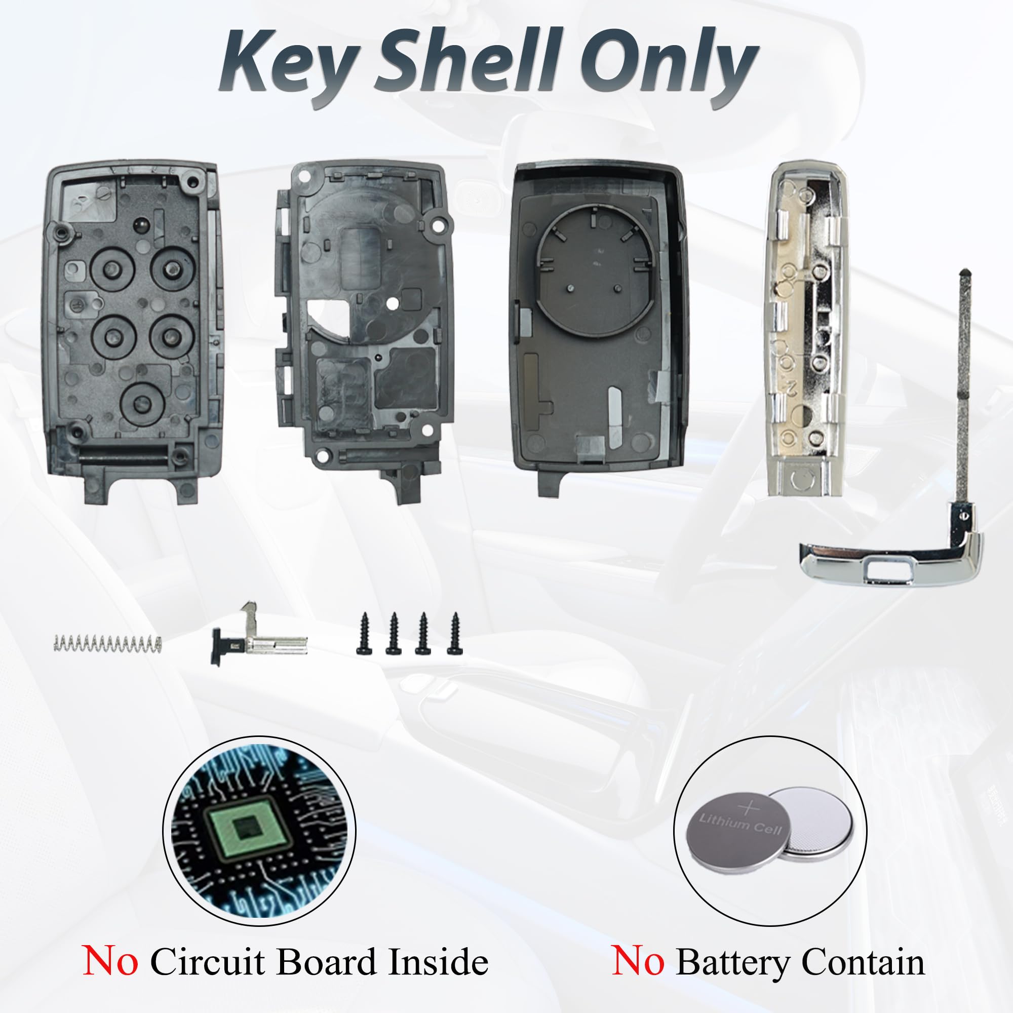SUPALAND Land Rover key shell materials closeup featuring metal and plastic build