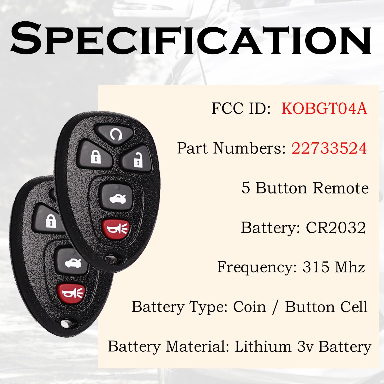 SUPALAND Pontiac G5 remote key fob ready to program with pre-installed electronics