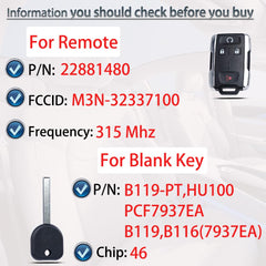 SUPALAND remote fob for Chevy Colorado 2015-2022, easy replacement option