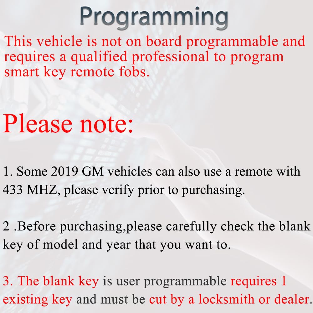 SUPALAND remote fob for GMC Sierra 1500/2500/3500, 315MHz compatibility