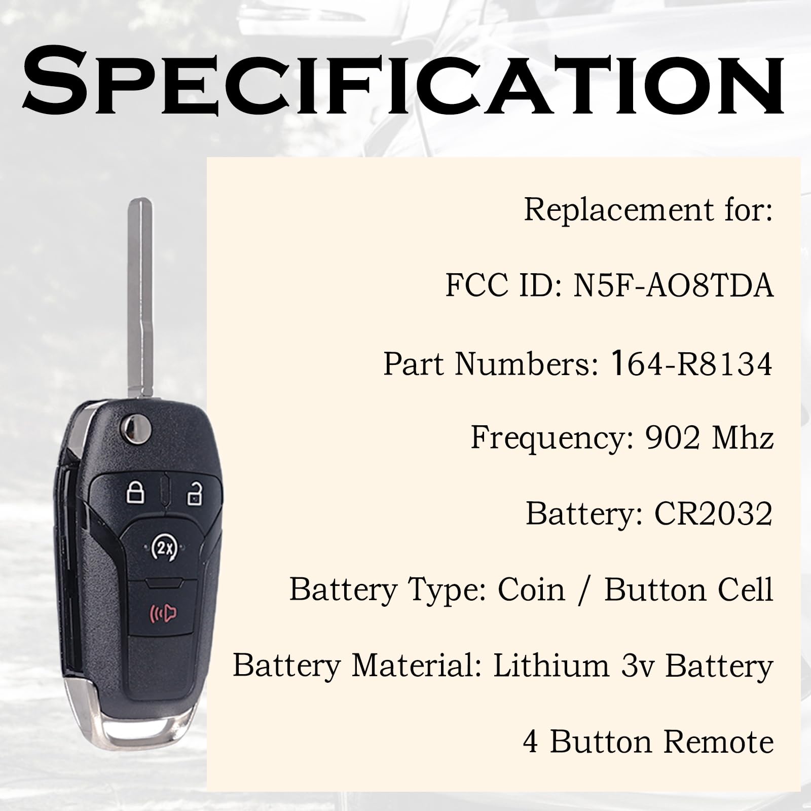 SUPALAND remote start fob for Ranger 2019-2022 side view highlights dependable range.