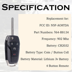 SUPALAND remote start fob for Ranger 2019-2022 side view highlights dependable range.