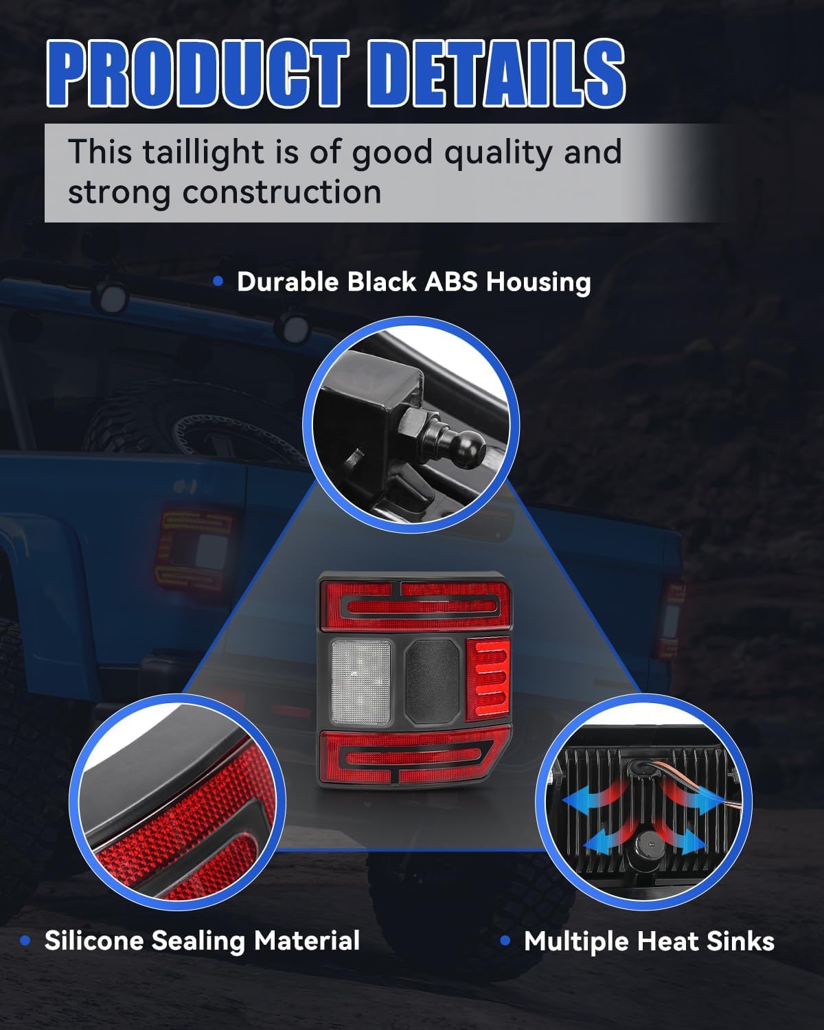 SUPAREE flush-mount design tail light for Jeep Gladiator JT trail-ready