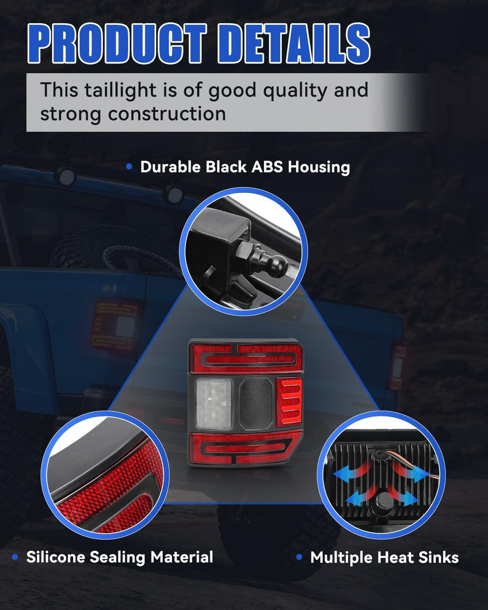 SUPAREE flush-mount design tail light for Jeep Gladiator JT trail-ready
