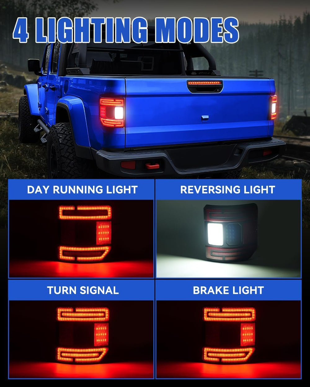 SUPAREE high-output LED tail light for Jeep Gladiator JT delivers up to 3x brightness