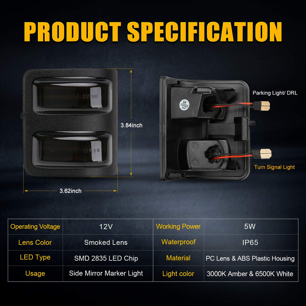 SUPAREE IP65 waterproof side mirror light protects LEDs from rain and spray