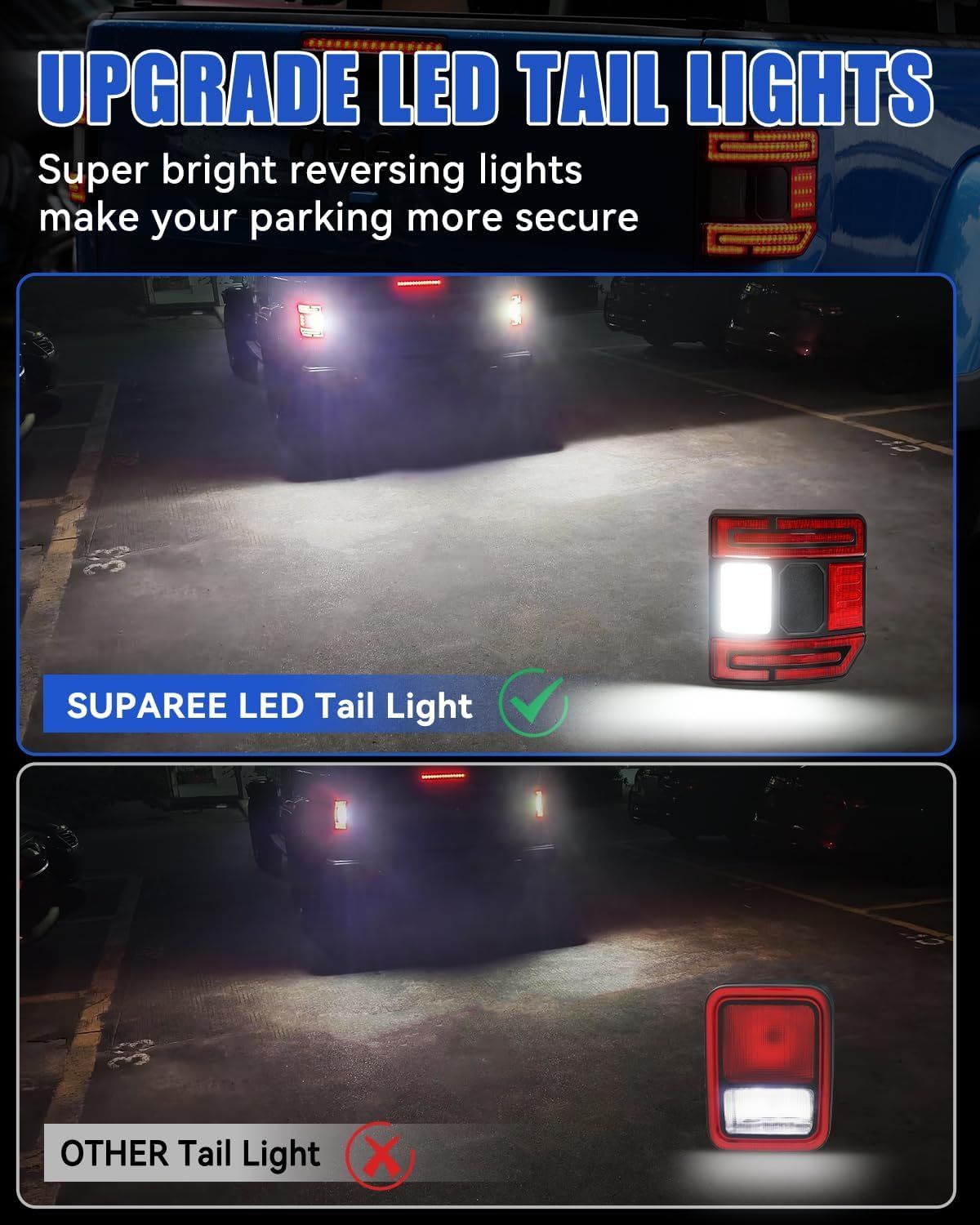 SUPAREE IP68 waterproof tail light for Jeep Gladiator JT stands up to rain and dust
