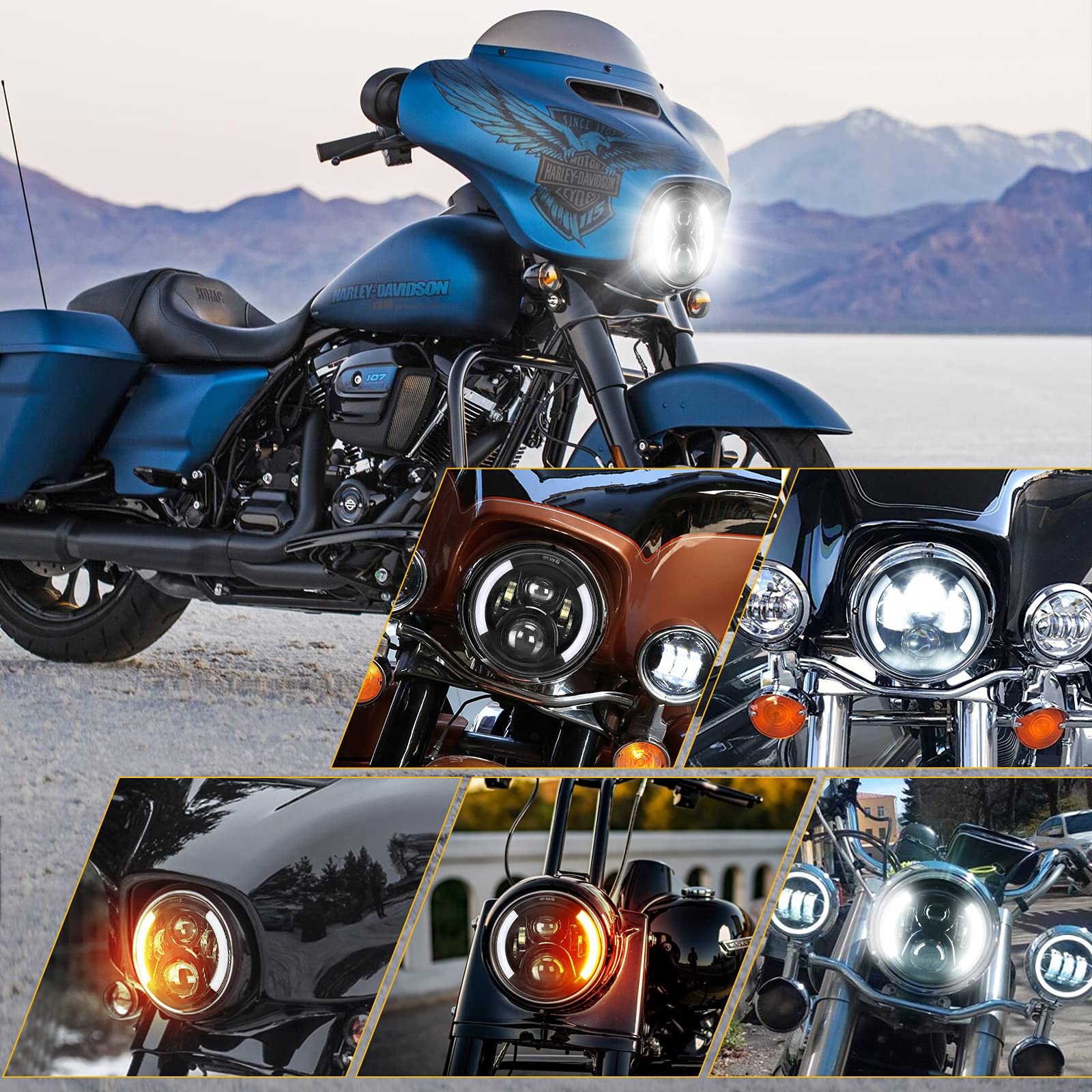 SUPAREE 7 inch headlight package includes adapter and hardware.