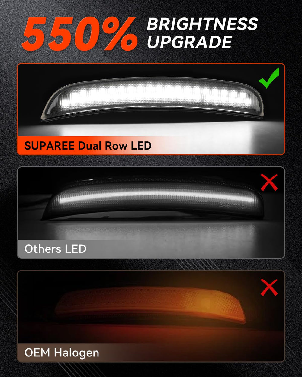 SUPAREE four-piece front and rear marker set for Charger upgrades.