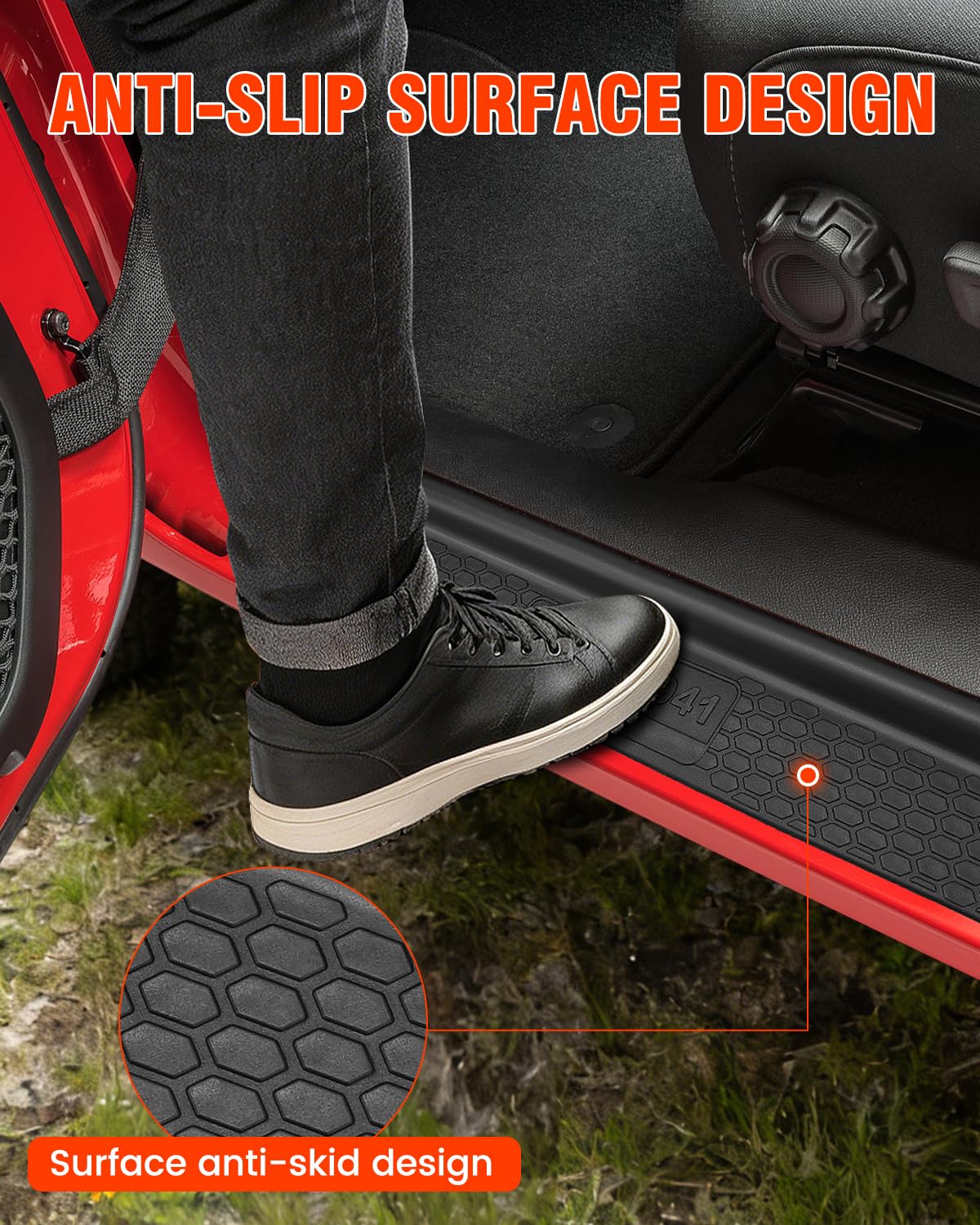 SUPAREE rear left door sill guard protects rear sills from wear.