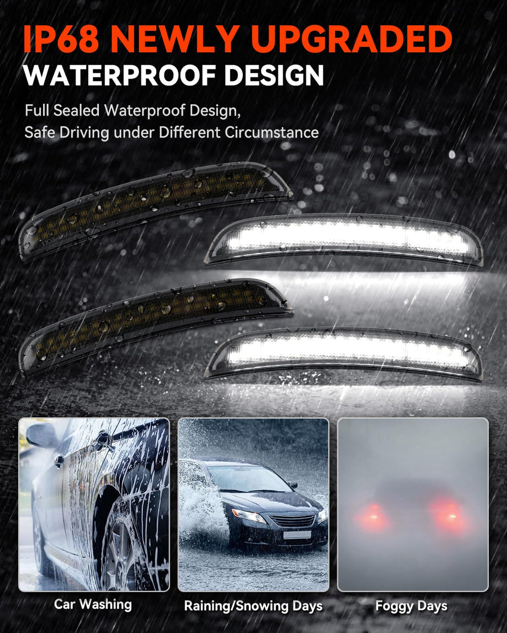 SUPAREE white LED rear side marker for Dodge Charger enhances visibility from behind.