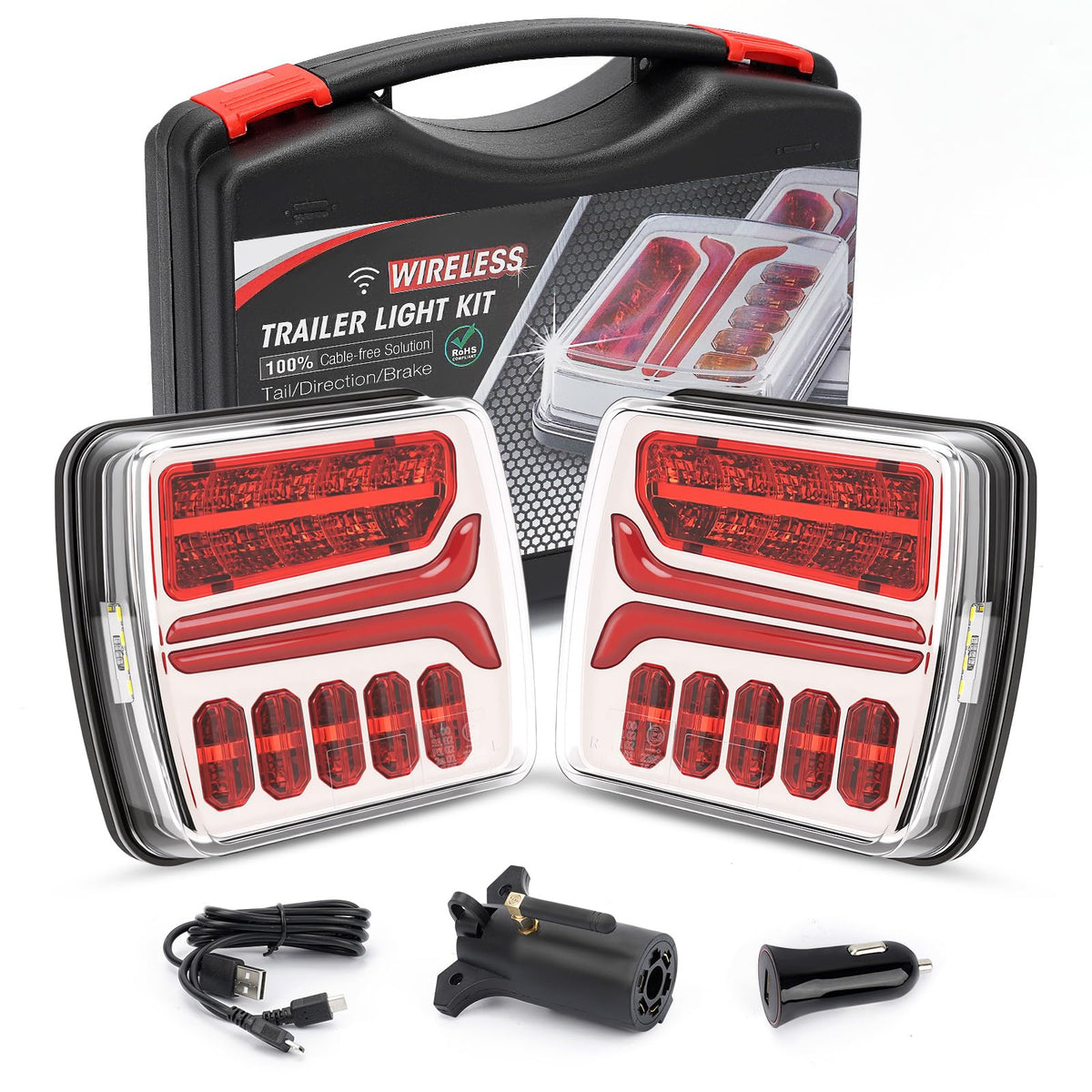 SUPAREE wireless trailer lights with magnetic base for quick mounting.
