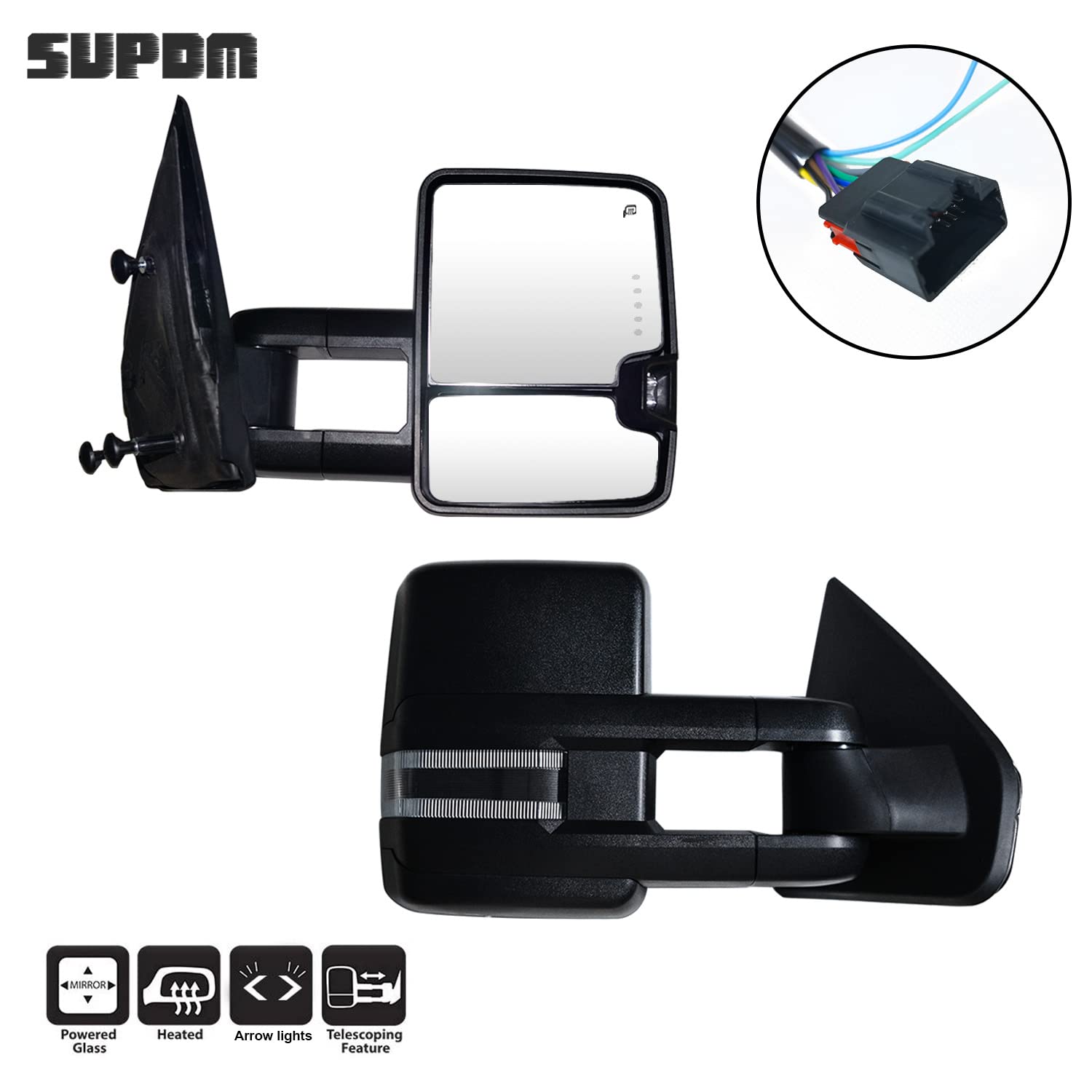 Left towing mirror from SUPDM set enhances side visibility for Ford F-150.