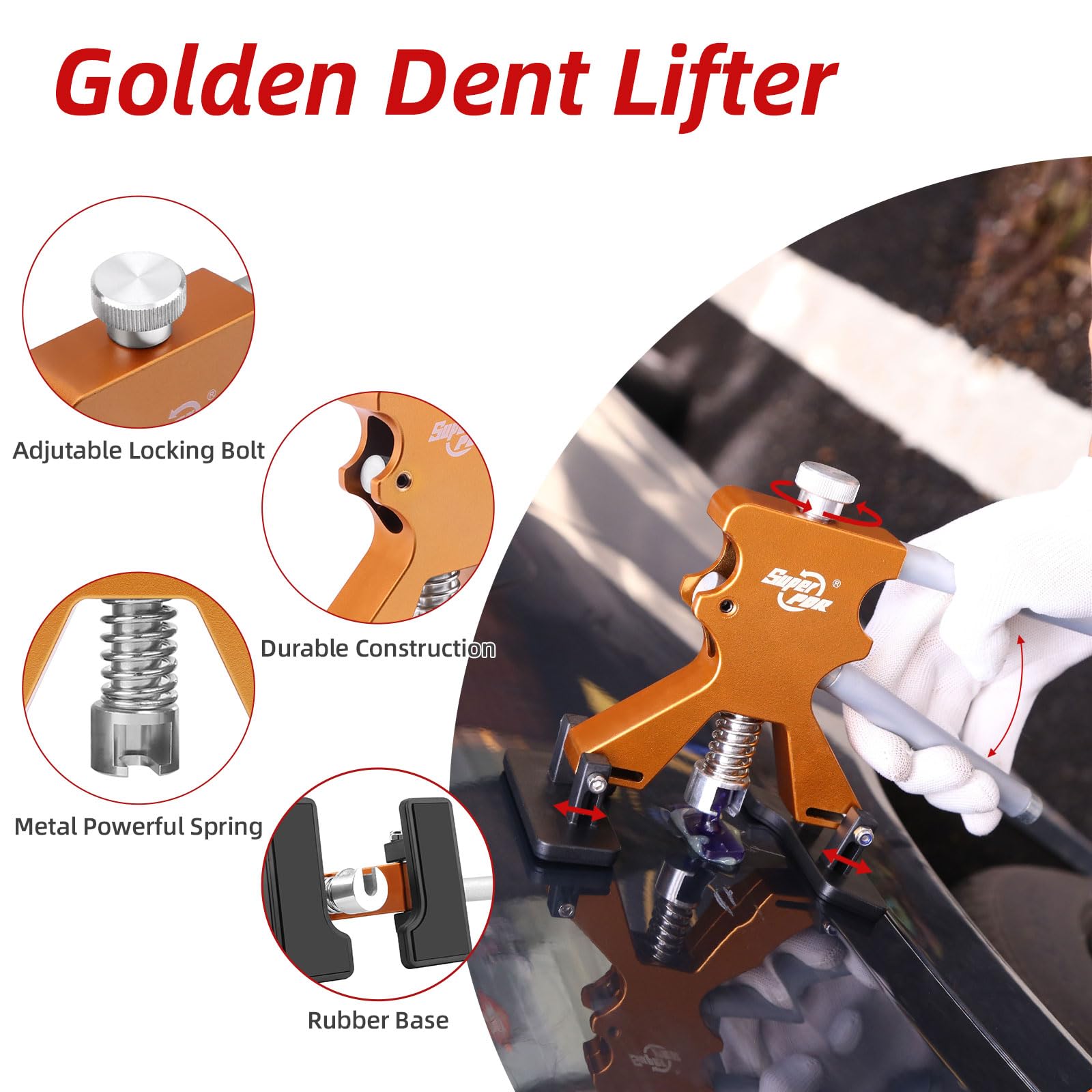 Super PDR suction cup demonstrates strong grip on dented panel