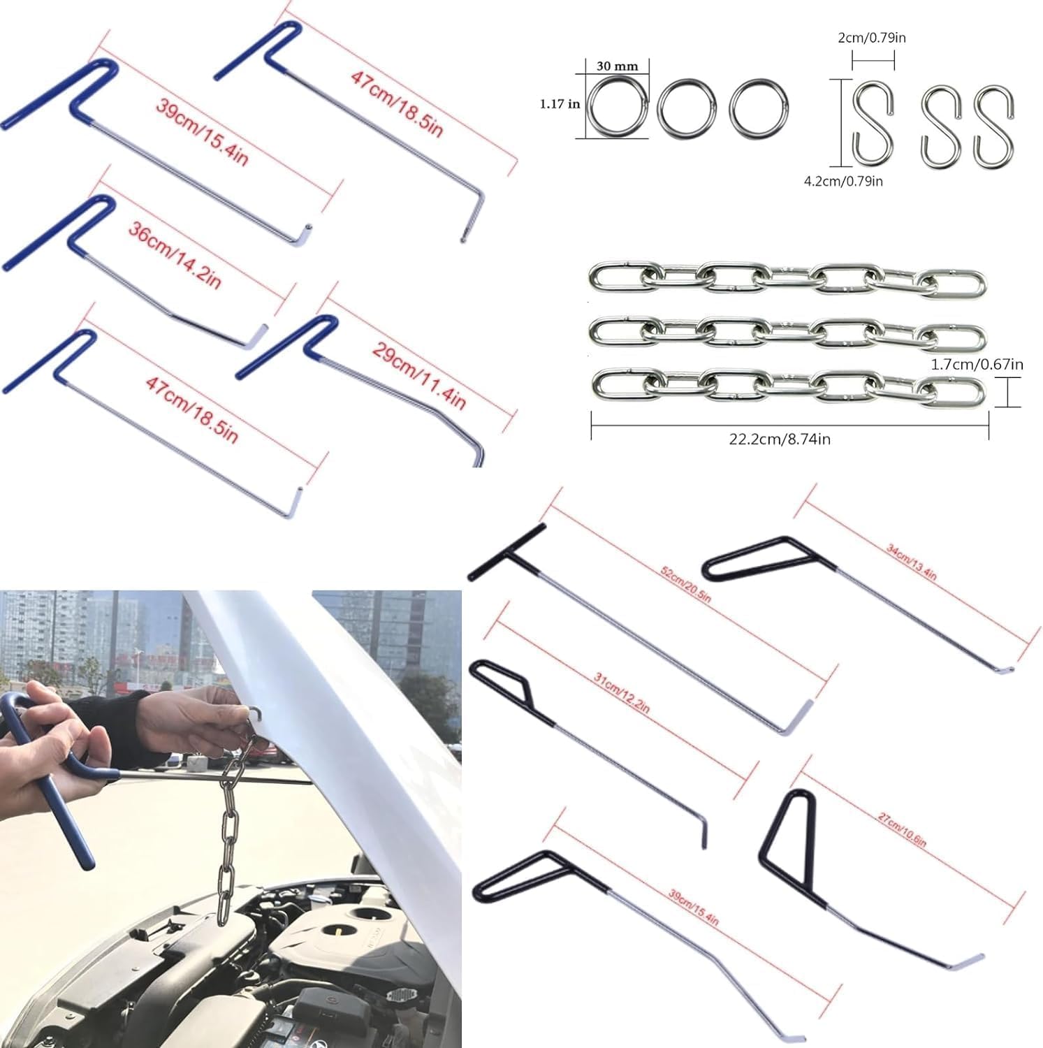 Super PDR dent rod handles with non-slip grip during repair work