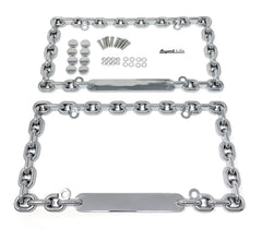 Close-up of Superb lnf chrome mega-metal chain-link detail showing durable finish.