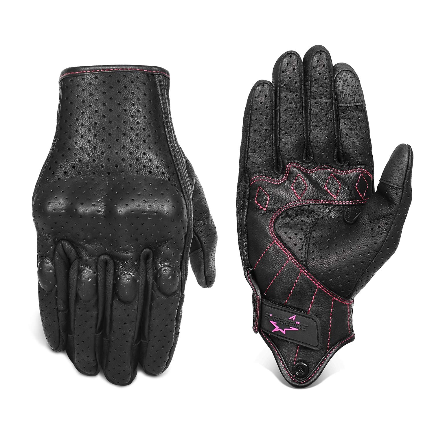 Superbike G01W gloves with rose line on wrist for stylish protection