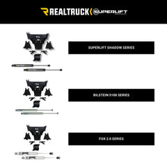 Superlift Shadow Series shocks installed for balanced on-road feel.