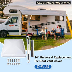 Supermotorparts vent cover 14x14 with hardware, showcasing quick-install compatibility.