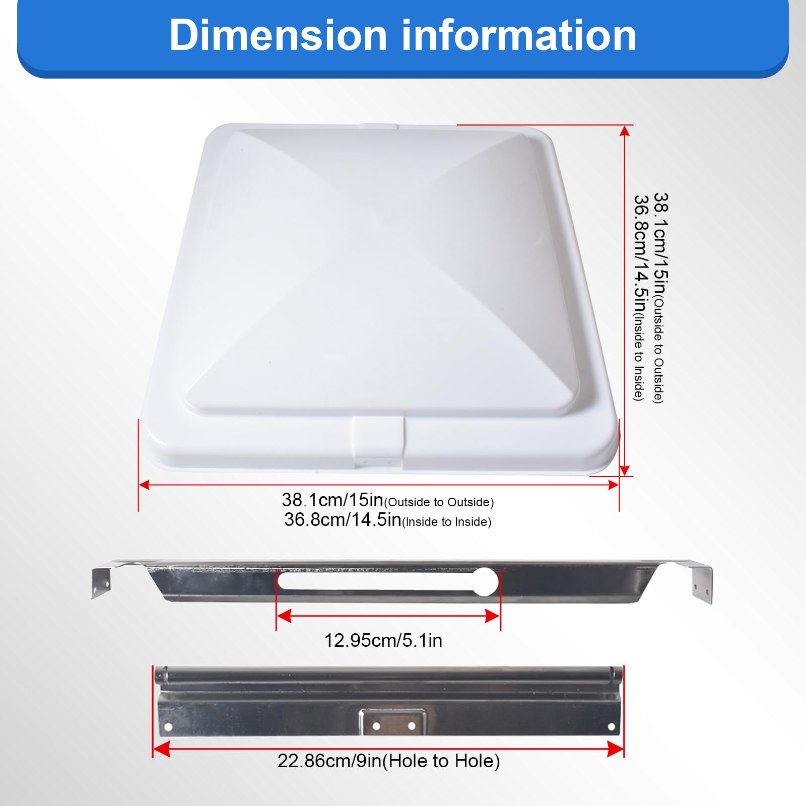 Three-pack Supermotorparts vent covers kit for RV roof vents ready for use.