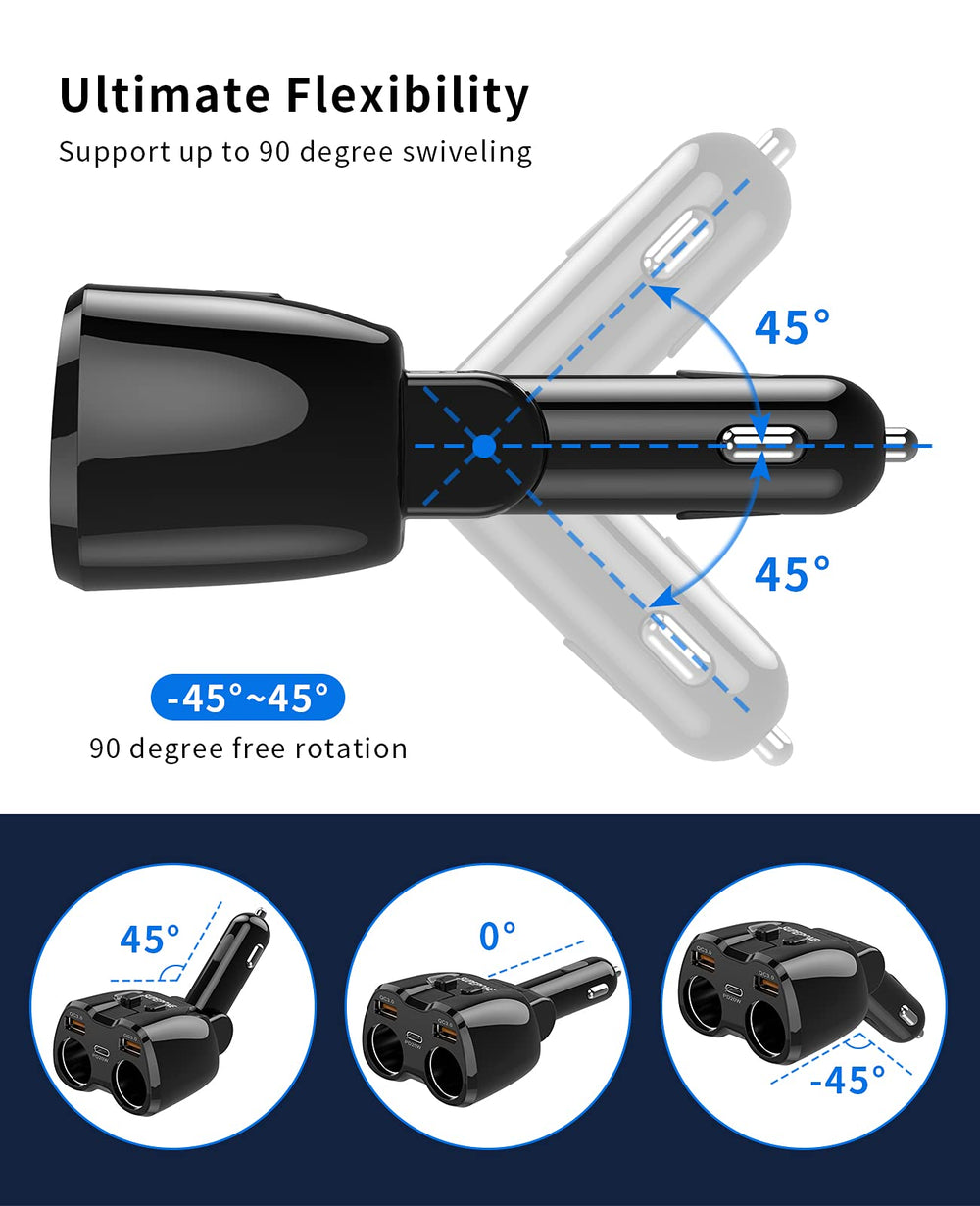 SUPERONE 180W USB-C PD port enables rapid charging on the go.