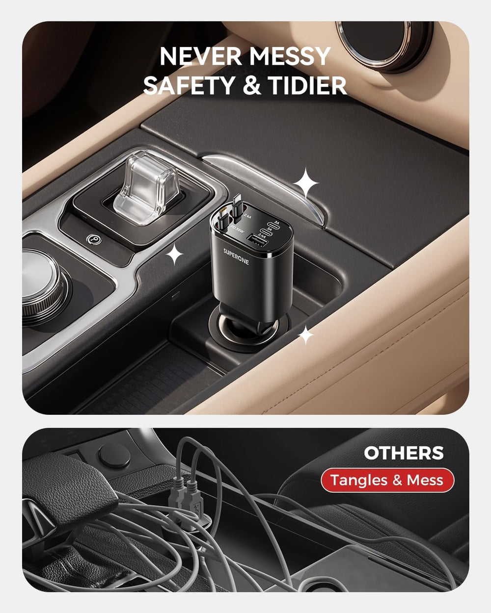 All-in-one charger reduces car cable clutter and hassle