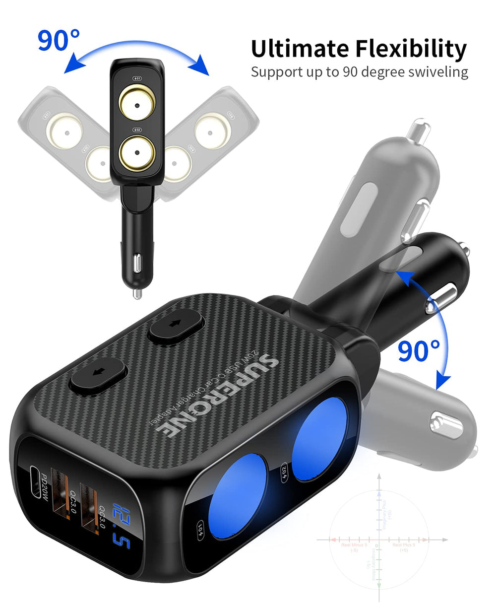 Blue LED indicators show on/off status for easier night-time operation.