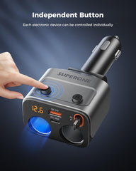 SUPERONE dual sockets with independent switches enable simultaneous device use