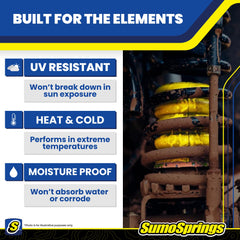 SuperSprings Rear Sumosprings reduce body roll for safer handling.