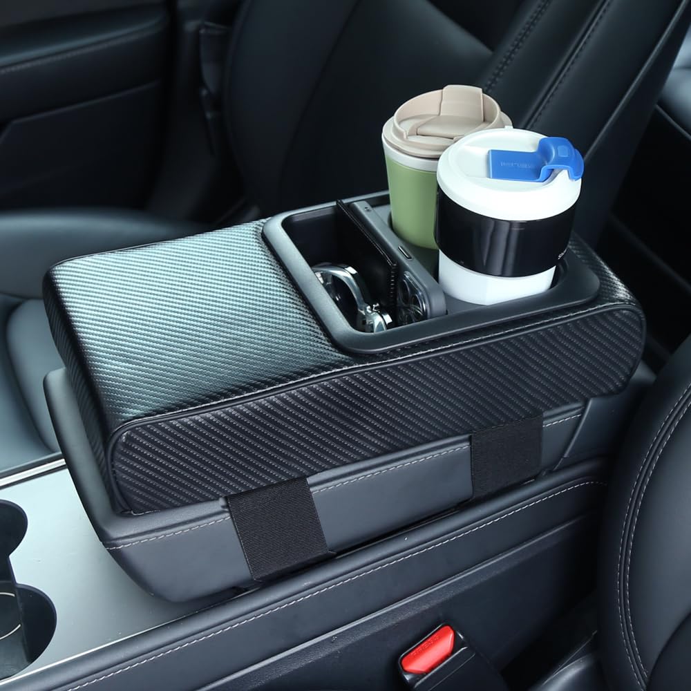 Supin armrest pad with elastic strap stays fixed during drives.