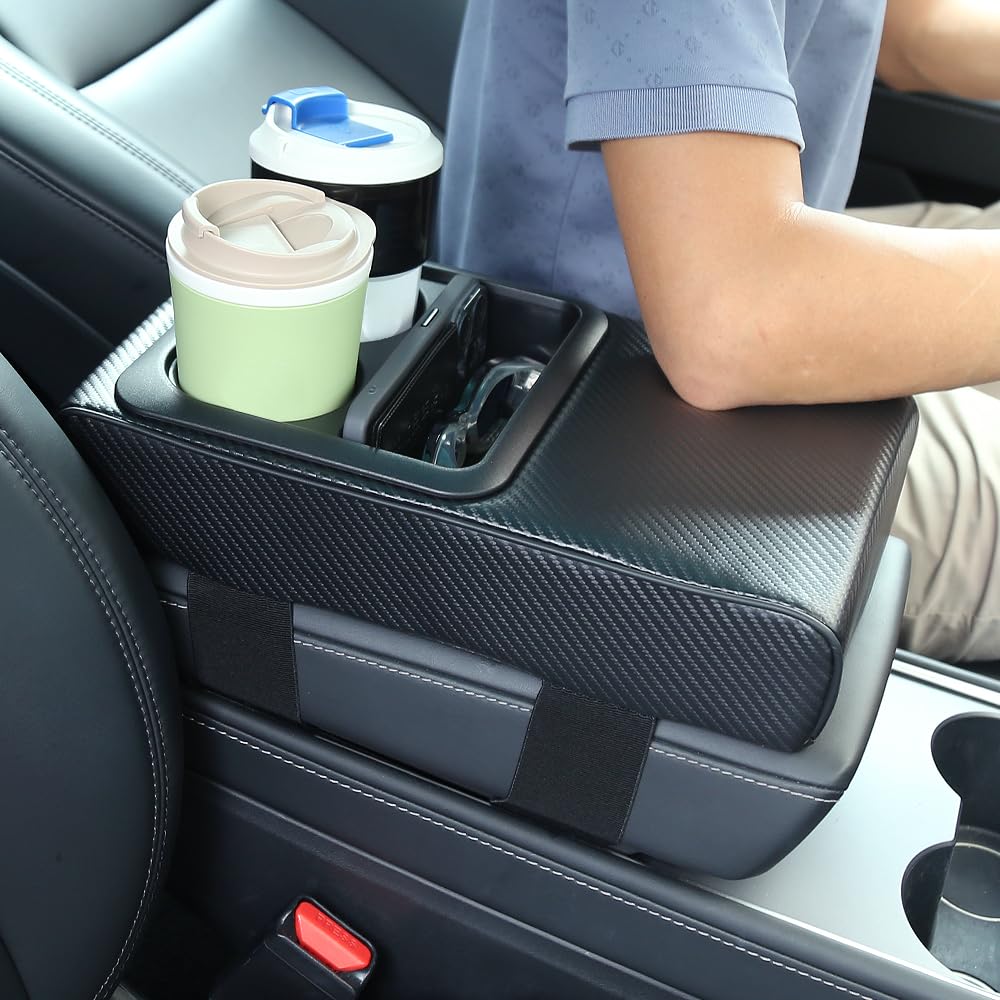 Supin car armrest cushion with universal fit provides comfy support on long drives.