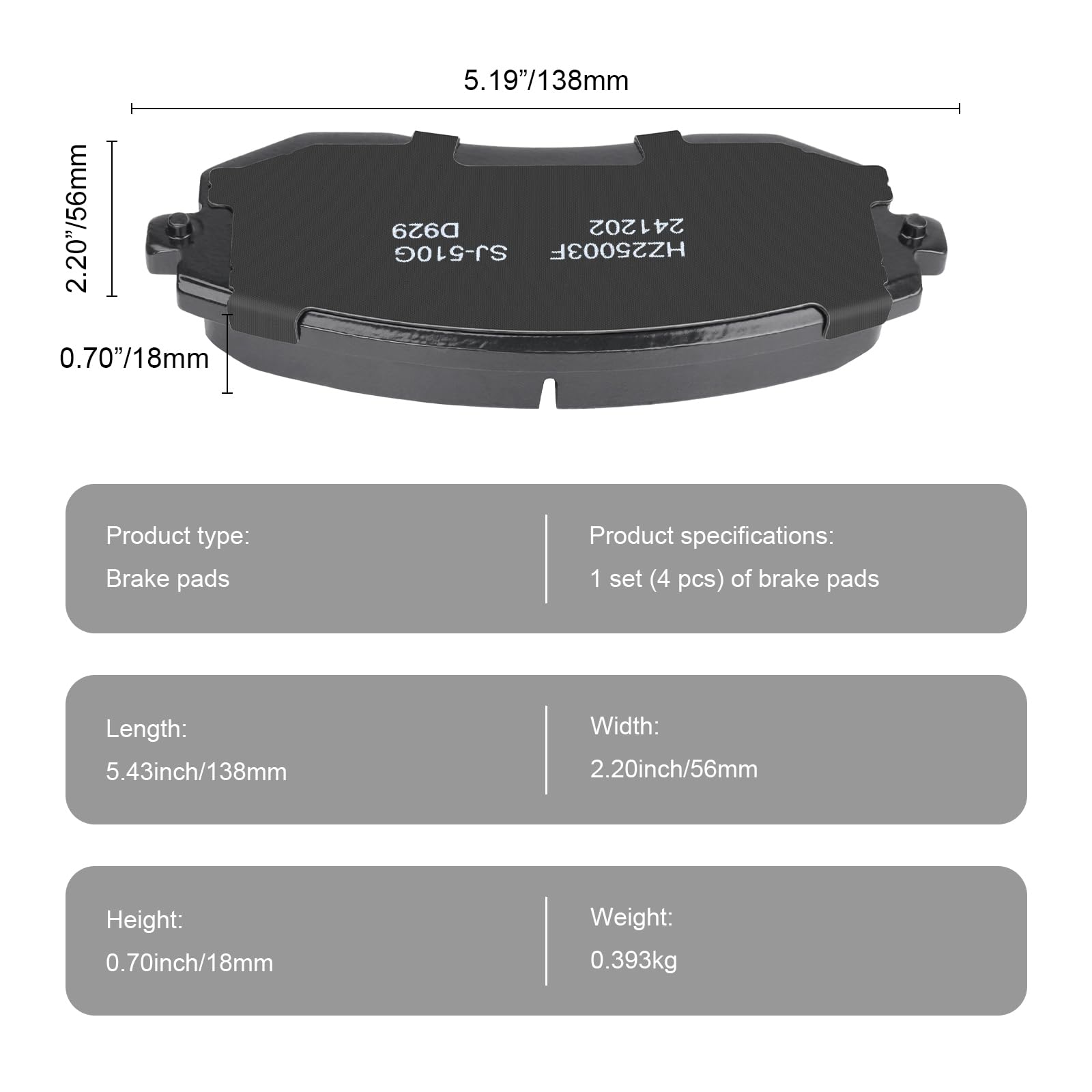 SUPLABEL front ceramic brake pads for Legacy/Outback, reduced brake noise