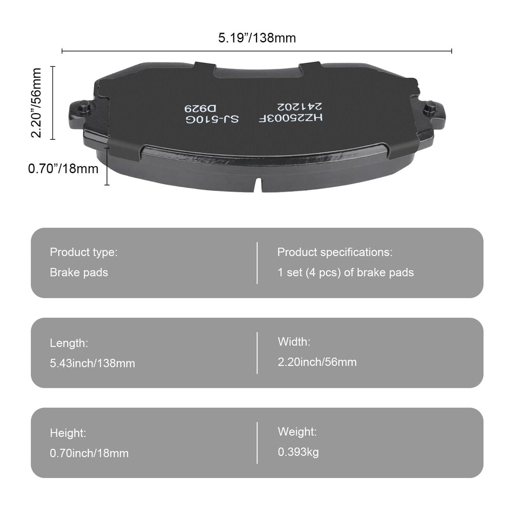 SUPLABEL front ceramic brake pads for Legacy/Outback, reduced brake noise