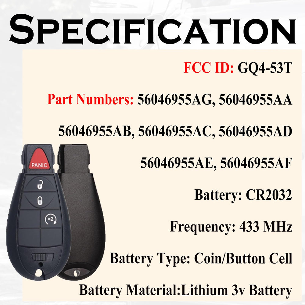 SUPALAND key fob with GQ4-53T compatibility for seamless replacement.