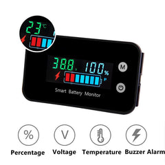 SUPNOVA battery monitor alarm demonstrates audible alert for high or low voltage conditions.