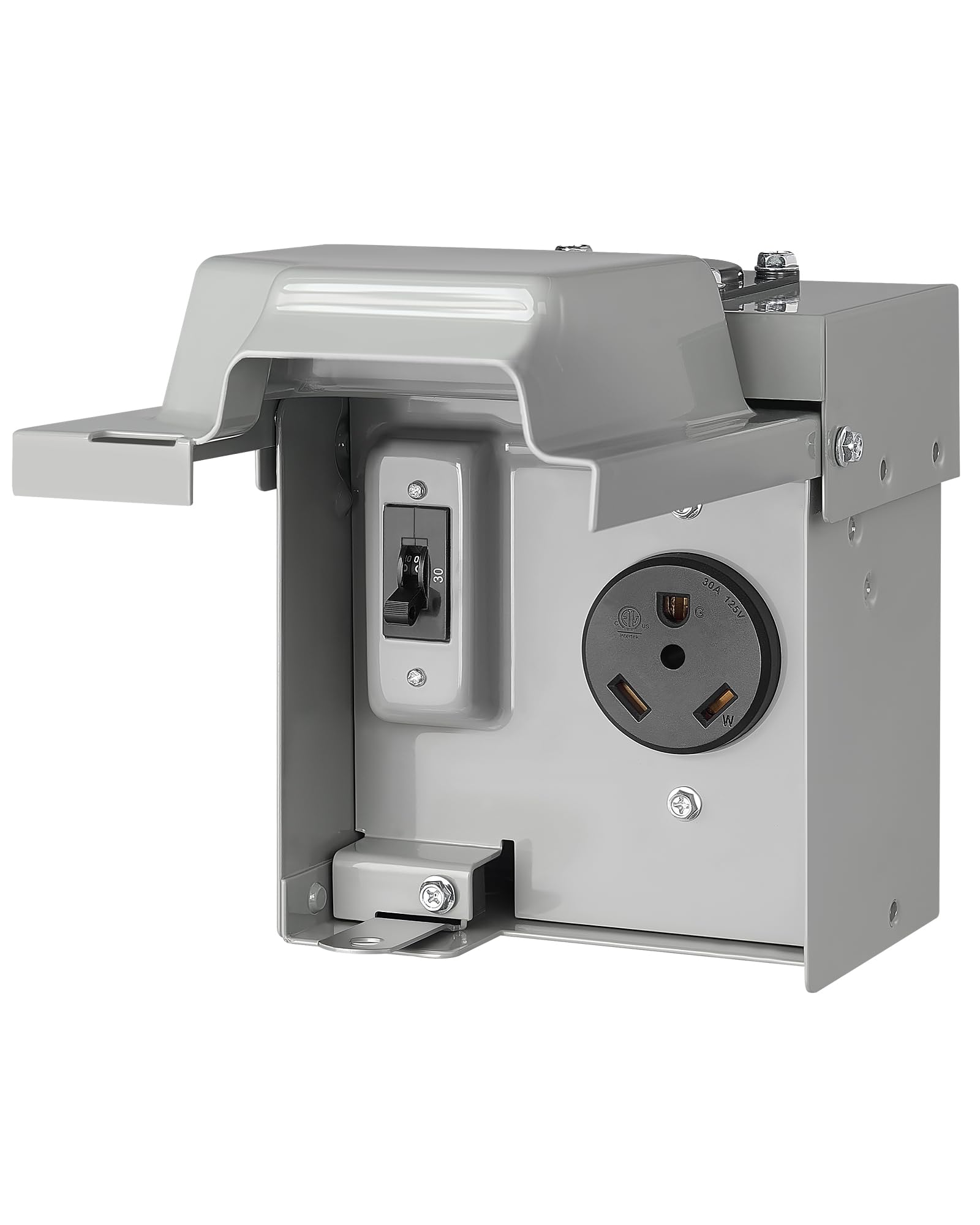 SURAIELEC 30A RV outlet box with breaker outdoors for camping power